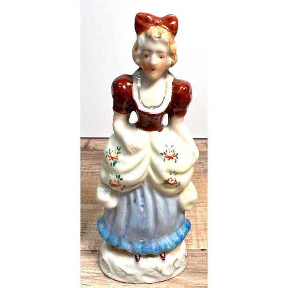 Vintage Hand-Painted Ceramic Figurine Of Woman In Traditional Dress Japan Marked - Picture 1 of 4